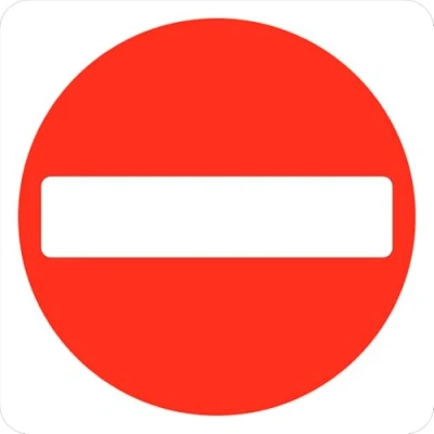 Image of Seco No Entry for Vehicular Traffic, Including Pedal Cycles Pictogram Traffic Sign, 450mm x 3mm Aluminium Composite