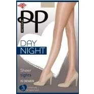 Image of Pretty Polly Women&#039;s Day to Night 15D Sheer Tights 3PP, 15 DEN, Black (Black Black), X Large (Size:XL)