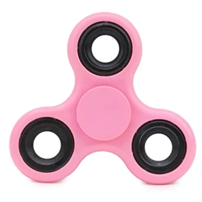 Image of Toyland® Fidget Hand Spinner Stress and Anxiety Relief Assorted Colours (Pink &amp; Black Rings)