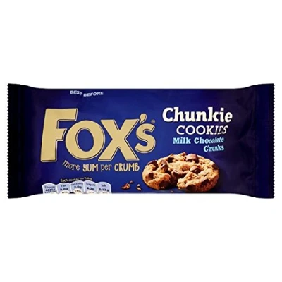 Image of Fox&#039;s Delicious Cookies Milk Chocolate Chunks 175g Pack of 2