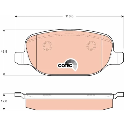 Image of 77365560 brake pad set TRW COTEC GDB1649 not prepared for wear indicator with caliper screws accessories ALFA ROMEO: 159 Sportwagon