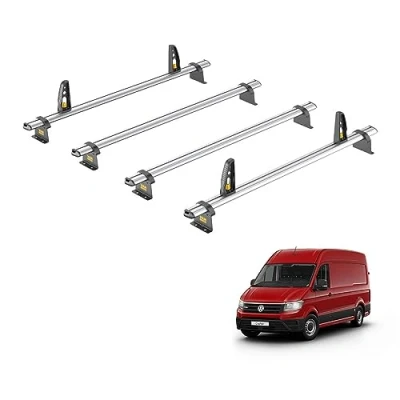 Image of Van Guard Roof Rack for VW Crafter (2017+) 4 Bars + Load Stops [Only Suitable Low (H2) and High (H3) Models] Ulti Bar VG336