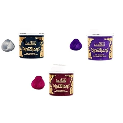 Image of 3 X La Riche Directions Semi Permanent Hair Colour Silver, Cerise &amp; Violet