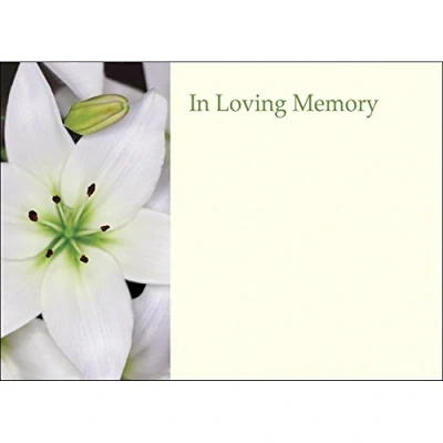 Image of Large Funeral &amp; in Loving Memory Floristry Message Cards Flowers and Floral Tributes (in White)