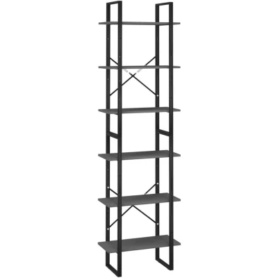 Image of vidaXL Storage Shelf Grey 60x30x210 cm Engineered Wood