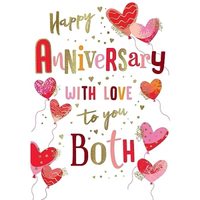 Image of Avant Garde Studios Happy Anniversary To You Both Card 9 x 6 inches