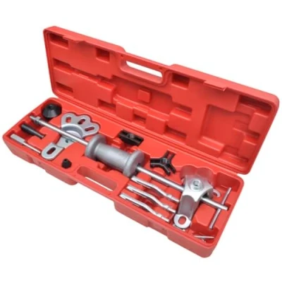 Image of vidaXL 16 pc Professional Slide Hammer/Puller Set Auto Car Garage Repair Tools for Hub, Axle, Bearing Extraction &amp; Dent Removal in Case