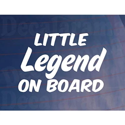 Image of Car Sticker LITTLE LEGEND ON BOARD Novelty Family Van Window Bumper Boot Decal