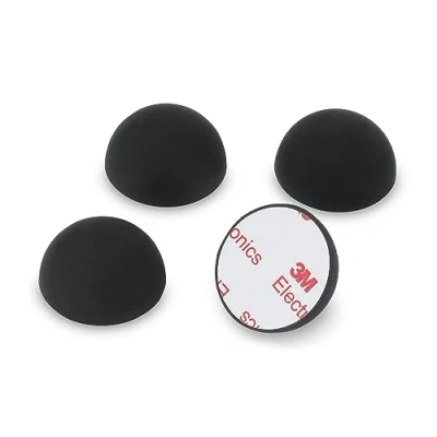 Image of Dynavox Silicone Elastomer Damper ED32 Set of 4 Universal Absorber Feet for HiFi Devices, Speakers, Amplifiers and Turntables, Resonance with 3M Adhesive Surface, Black
