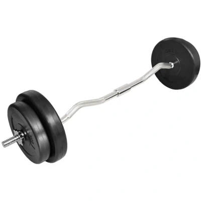 Image of vidaXL Curl Bar with Weights 30kg