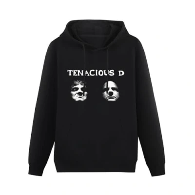 Image of ExbeRt Tenacious D Men&#039;S Long Sleeve Hoody With Pocket Sweatershirt, Hoodie Top Size L Black