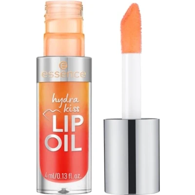 Image of essence hydra kiss lip oil, gloss, no. 02, orange, moisturising, nourishing, with oils, shiny, vegan, no parabens, microplastic particles, nanoparticles free, pack of 1 (4 ml)