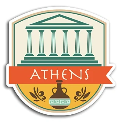 Image of 2 x 10cm Athens Greece Travel Fun Vinyl Stickers Sticker Laptop Luggage #19540 (10cm Wide)