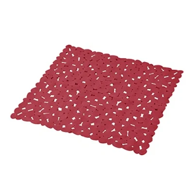 Image of douceur d&#039;intérieur, Shower Mat 52 x cm Raspberry PVC Plain Vitamin