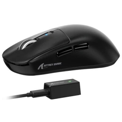 Image of ATTACK SHARK R6 Wireless 8KHz Gaming Mouse, SUPERLIGHT 39g, Nordic 52840 MCU, PixArt PAW3950MAX Sensor, BT/2.4G /Wired, 6 Adjustable DPI up to 42000, 250mAh Rechargable Battery, PC/Mac (Black)