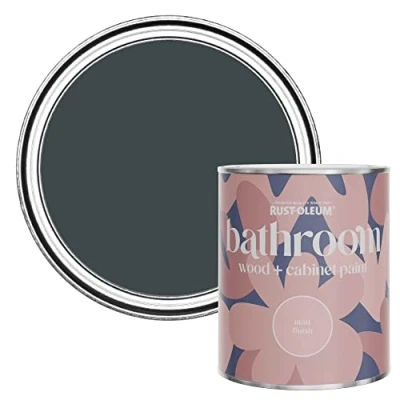 Image of Rust Oleum BLACK Moisture Resistant Bathroom Wood and Cabinet Paint in Matt Finish SAND 750ML
