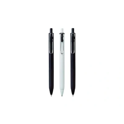 Image of Uni Ball On Point One Ambition UMN S 05 Retractable Black Ink Gel Pens. Premium 0.5mm Rollerball Tip for Super Smooth Handwriting. Contemporary Compact Design Perfect Note Taking. Pack Of 3