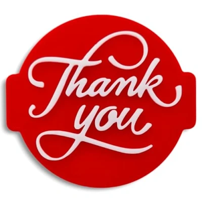 Image of 1066 Factory &#039;Thank You&#039; Embosser Stamp for Icing Fondant Frosting Sugar Paste Cupcake Cake Cookie Baking Decoration (Pattern 1)
