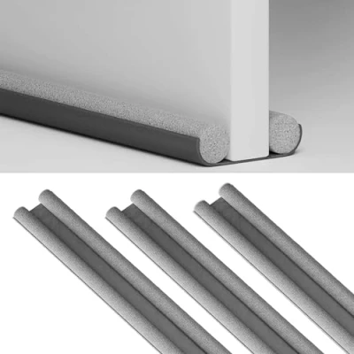 Image of ADEPTNA Under Door Foam Double Draught Excluder Soundproof Sweep Stopper Insulator Energy Saving Seal Draft Protector Easy Fit for Interior &amp; Exterior Doors (PACK OF 3)