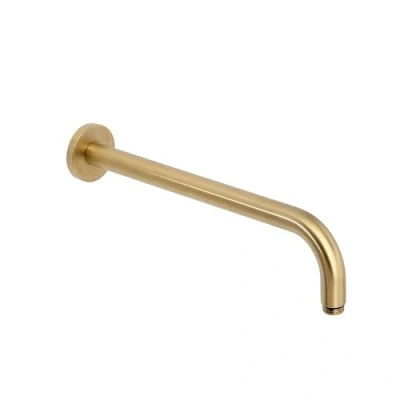 Image of Milano Elizabeth Traditional Wall Mounted Curved Fixed Shower Head Arm Brushed Brass