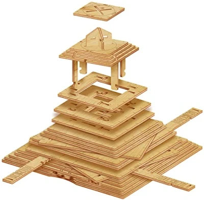 Image of ESC WELT Quest Pyramid 3D Puzzle Game 3 in 1 Wooden Box Brain Teaser Puzzles Gift Riddle for Children and Adults Mind Easter Games