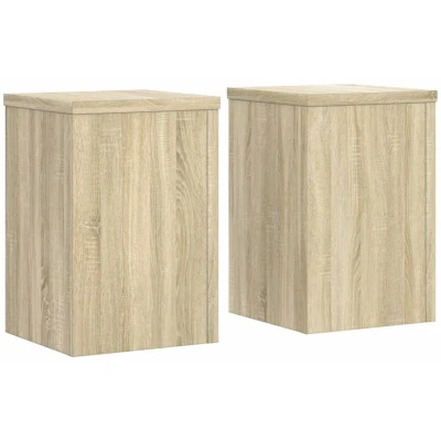 Image of vidaXL Plant Stands 2 pcs Sonoma Oak 25x25x35 cm Engineered Wood