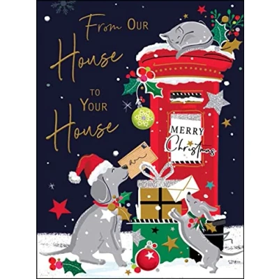 Image of Jonny Javelin From Our House To Your Christmas Card Dogs Post Box