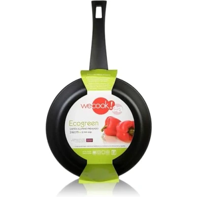 Image of WECOOK! Ecogreen Frying Pan 22 cm, Non Stick Coating Xylan Plus Ecological PFOA Free, Pressed Aluminium, 3 mm Thick, Vitro Ceramic, Gas, Dishwasher