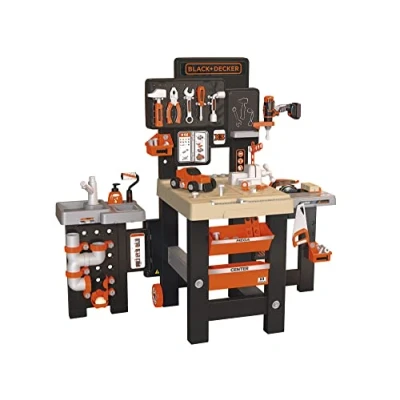 Image of Smoby Black and Decker Mega center 3 parties : mécanique, plomberie, menuiserie Nombreux accessoires Fabrication française