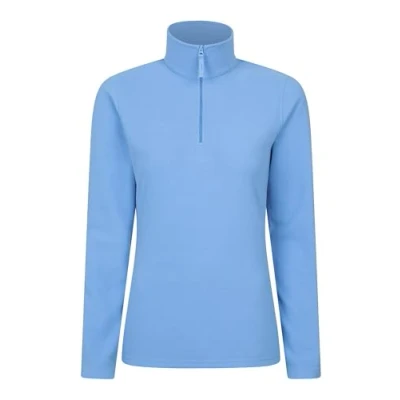 Image of Mountain Warehouse Camber Half Zip Women&#039;s Striped Fleece Lightweight, Warm &amp; Cosy Sweatshirt Top Best for Camping, Outdoors, Travelling Hiking Bright Blue XXS