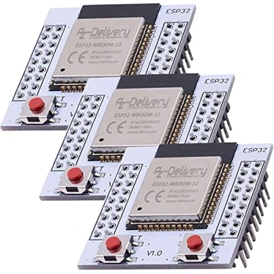 Image of AZDelivery 3 x ESP32 WROOM 32 WLAN WiFi Bluetooth Microcontroller with free Adapter Board compatible Arduino and Raspberry Pi including E Book!