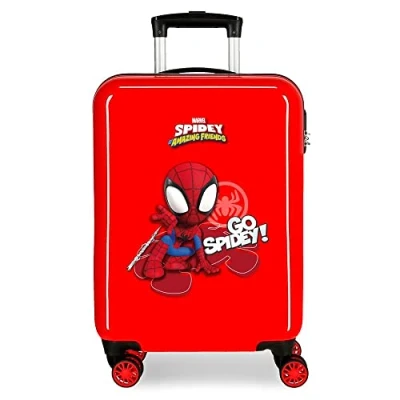 Image of Marvel Go Spidey Cabin Suitcase Red 38x55x20cm Rigid ABS Side Combination Closure 34L 2kg 4 Double Wheels Hand Luggage, red,
