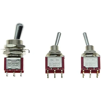 Image of SALECOM Guitar Fat Bat Toggle Switch DPDT 2 Way ON with Mini Switches