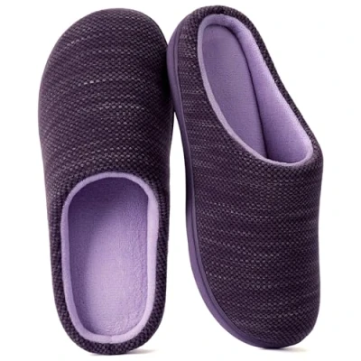 Image of RockDove Women&#039;s Birdseye Knit Memory Foam Slipper, Size 5/6 UK Women, Eggplant