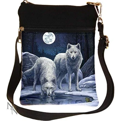 Image of Nemesis Now B2979H7 Warriors Of Winter Lisa Parker Shoulder Bag 23cm Black, PU and Canvas, One Size
