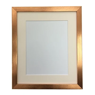 Image of FRAMES BY POST 0.75 Inch Bronze Picture Photo Frame With Ivory Mount A3 Image Size A4 Plastic Glass
