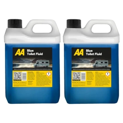 Image of AA Toilet Cleaner Blue Flush for Caravans &amp; Motorhomes, 2 x 2.5 Litre, Formaldehyde Free, Fluid