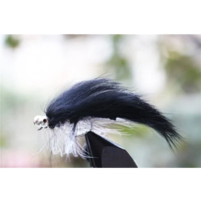 Image of 20 pcs Black Zonker Streamers Trout Fly Fishing Flies Lures (Size 2)