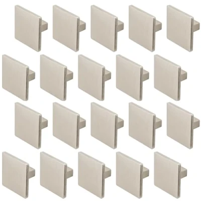 Image of Decoranddecor Calla Square Cabinet Knob Door Pull Handle Kitchen Cupboard Furniture Drawer (20 Pack, Brushed Chrome)