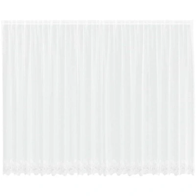 Image of Lace Curtain with Curtains Floral White 500 x 200 cm Polyester Vidaxl
