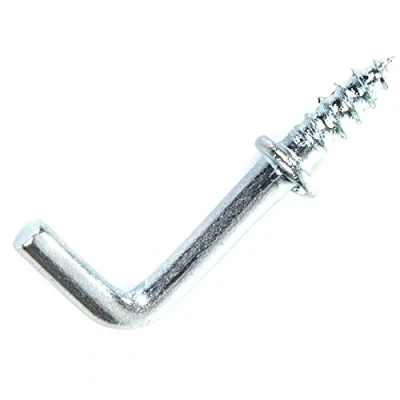 Image of 50x Small 13mm Dresser Cup Hooks Screw in L Flush Cabinet Hanging Peg