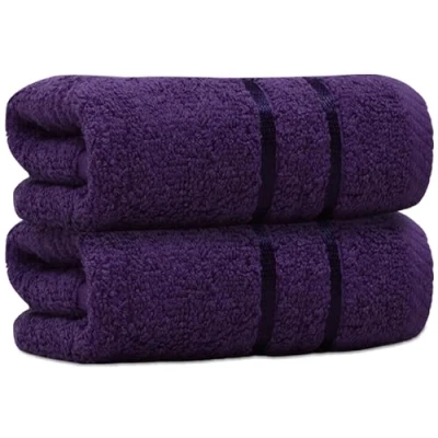 Image of Towelogy® Cotton Washcloths 650GSM Face Towels Flannels Soft Muslin Cloths Machine Washable 30cmx30cm (Purple Plum 600gsm, Pack Of 2)