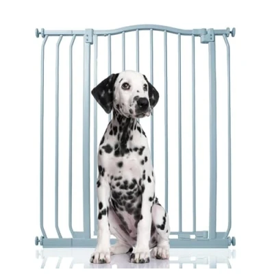 Image of Bettacare Extra Tall Curved Top Dog Gate, 80cm 89cm, Matt Grey, 100cm in Height, Pressure Fit Pet Gate for and Puppy, Barrier, Easy Installation