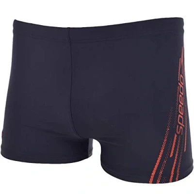 Image of Speedo Boys Sports Logo Swim Pool Holiday Summer Swimming Shorts Briefs 32 Navy