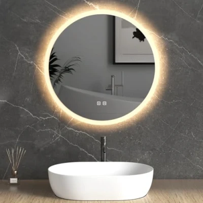 Image of Durovin Bathrooms Wall Mounted Illuminated LED Bathroom Round Mirror Touch Sensitive Switch And Anti Fog 550 x 550mm
