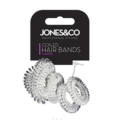 Image of Spiral Hair Ties, 6pcs Clear Plastic Coil Bands, Ponytail Holder Phone Cord Bobbles Bands Set for Women Girls Accessories (Clear)