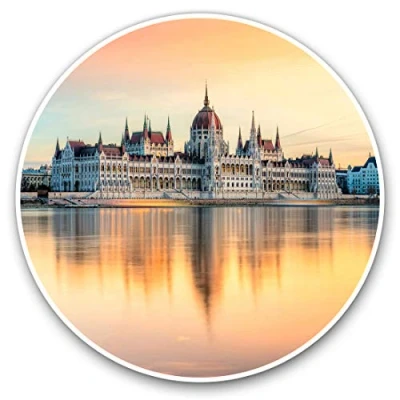 Image of Vinyl Stickers (Set of 2) 15cm Budapest Parliament Hungary Laptop Tablet Luggage Scrapbook #21296