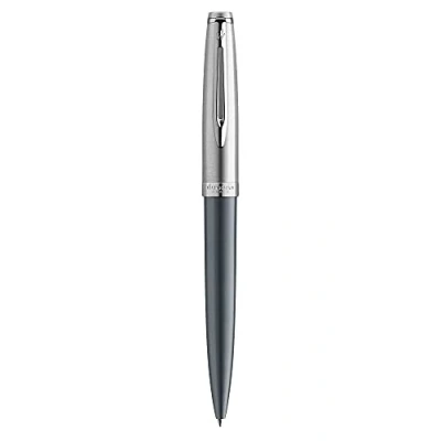 Image of Waterman Emblème Deluxe Ballpoint Pen, Grey with Chrome Trim, Medium Point Blue Refill, Gift Box