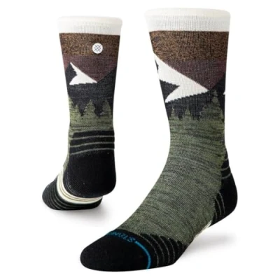 Image of Stance Crew Socks Merino Wool Mid Wool, Olive, Large