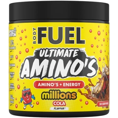 Image of Applied Nutrition BodyFuel Amino&#039;s Amino Acids Supplement, EAA Essential Powder, Muscle Fuel &amp; Recovery (270g 30 Servings) (Millions Cola)